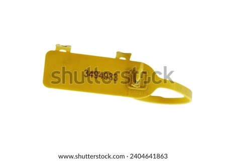 Yellow plastic security seal type 