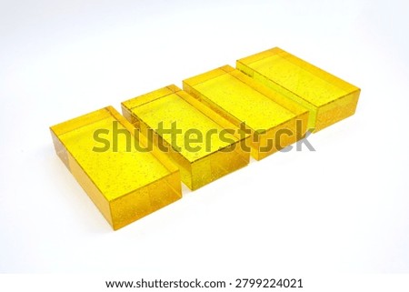 Yellow Plastic Step Shaped Object Isolated On White