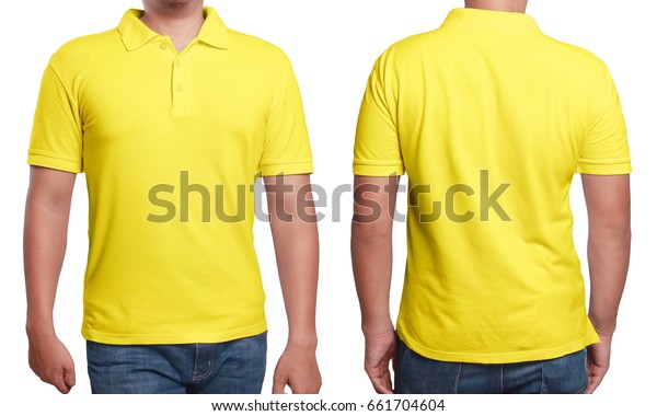 Download Yellow Polo Tshirt Mock Front Back Stock Photo (Edit Now ...