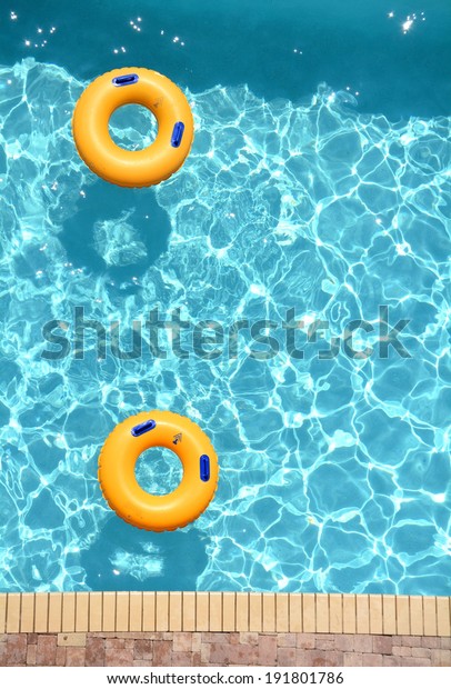 Yellow Pool Floats Swimming Pool Stock Photo (Edit Now) 191801786