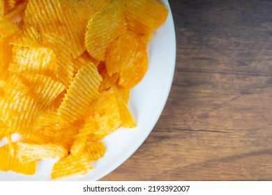 Yellow Potato Chips Has A Salty Taste From Salt