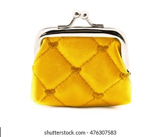 Yellow Purse On White Background