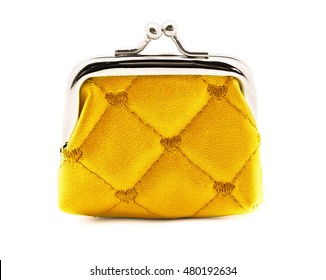 Yellow Purse On White Background