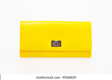 Yellow Purse On A White Background