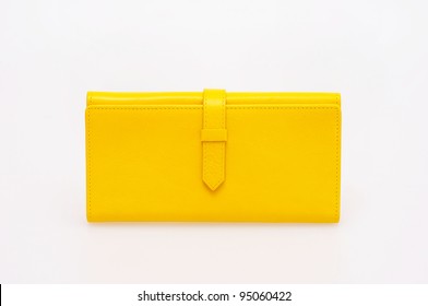 Yellow Purse On A White Background