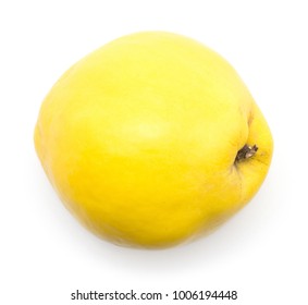 Yellow quince top view isolated on white background ripe raw