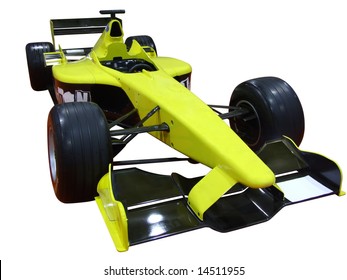 Yellow Racing Car Isolated