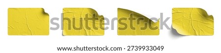 Yellow Rectangle Sticker Peel Sequence Top-Right Corner Curl