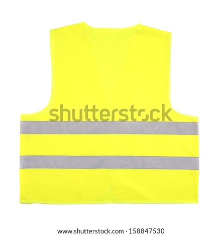 Yellow recue vest isolated on white background