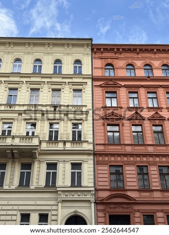 Yellow and red building front
