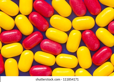 Yellow And Red Candy Mints Breath Freshener