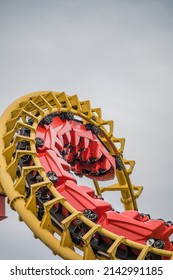 Yellow and Red Corkscrew Coaster