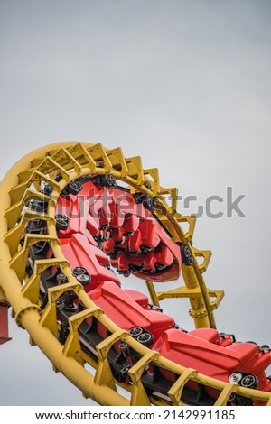 Yellow and Red Corkscrew Coaster