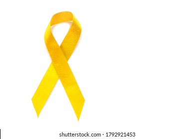 Yellow Ribbon World Suicide Prevention Day On A White Background