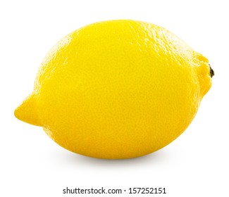 Yellow Ripe Lemon Isolated On A White