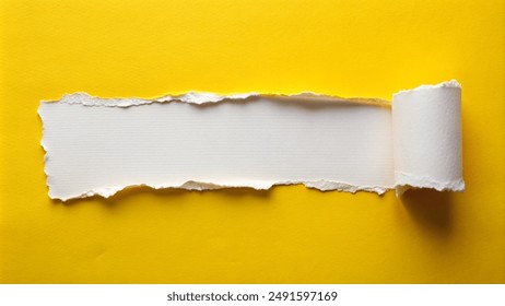 Papel rasgado amarillo con