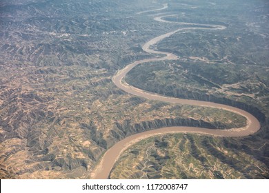 The Yellow River Seen By Aerial Photography, The Western Part Of China