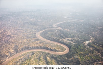 The Yellow River Seen By Aerial Photography, The Western Part Of China