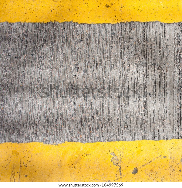 Yellow road\
marking lines pictured from\
above