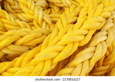 Yellow rope. Strong and colorful rope.