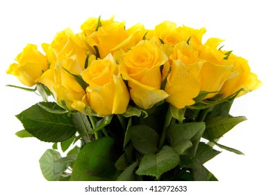  Yellow Rose  Bouquet Isolated.