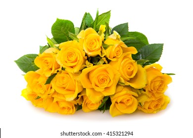  Yellow Rose  Bouquet Isolated.