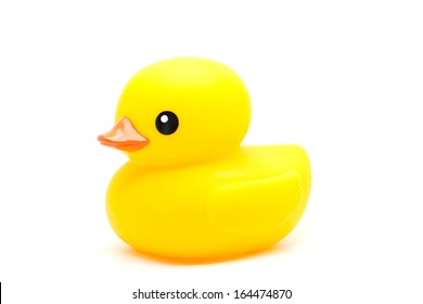 Yellow Rubber Duck Isolated On White