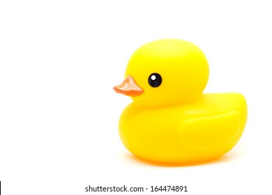 Yellow Rubber Duck Isolated On White