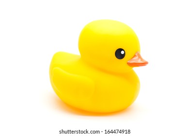 Yellow Rubber Duck Isolated On White