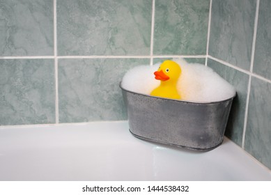 Yellow Rubber Ducky In The Bath