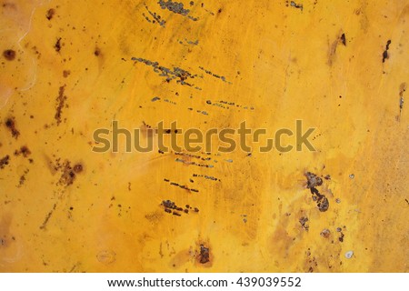 Yellow Rusty corrugated metal wall background texture