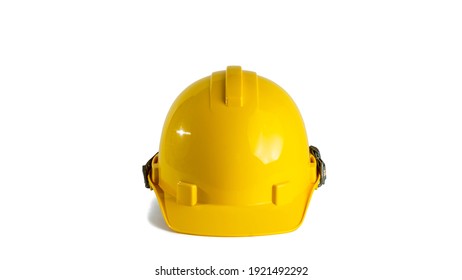 yellow safety hat isolated on white background - Shutterstock ID 1921492292