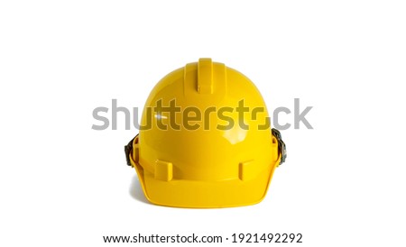 yellow safety hat isolated on white background