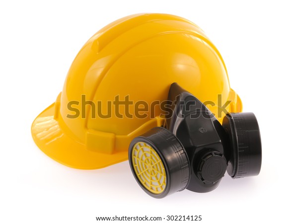 Download Yellow Safety Helmet Chemical Protective Mask Stock Photo Edit Now 302214125 PSD Mockup Templates