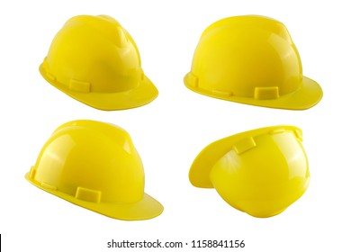 Yellow Safety Helmet On White Background