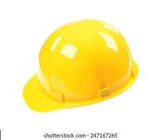 Yellow safety helmet on white background  - Shutterstock ID 247167265