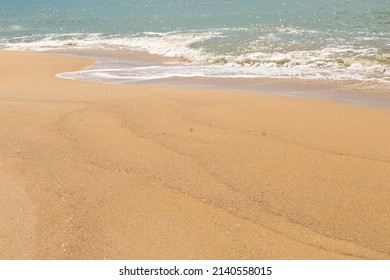 Yellow Sand Beach. Sea Tidal Bore.