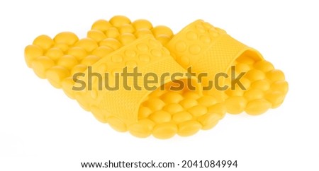 Yellow sandal isolated on white background