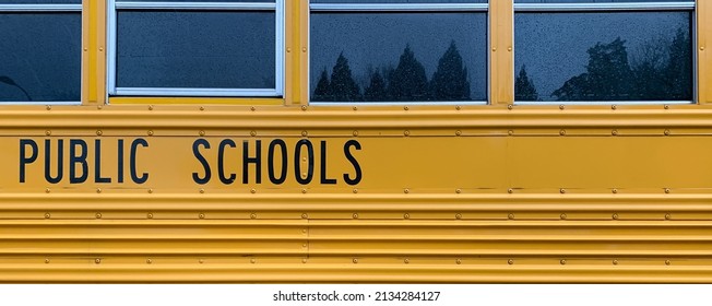 Yellow School Bus Side Panel Background