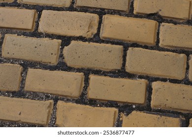 Yellow side walk bricks texture background  - Powered by Shutterstock