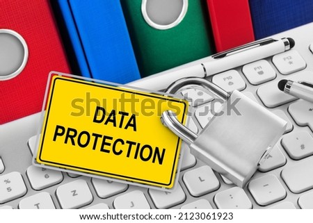 Yellow sign and Data Protection on PC keyboard