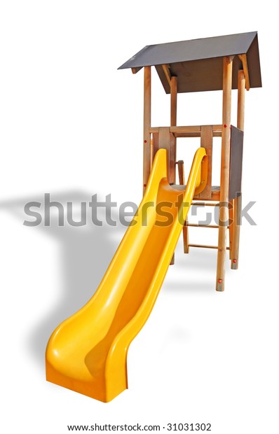 wooden house slide