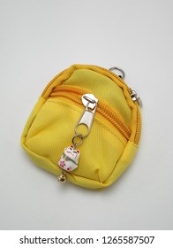 Yellow Small Back Pack Bag Coin Purse