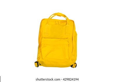 Yellow Small Bag Pack Isolated With Clipping Path