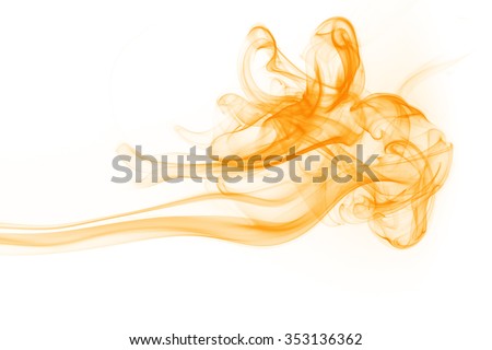yellow smoke abstract on white background for design