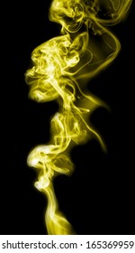 Yellow Smoke On A Black Background