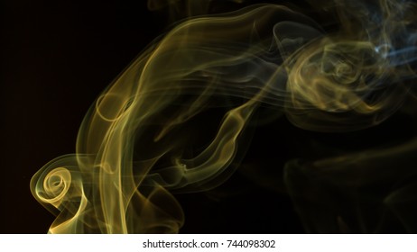 Yellow Smoke Swirls Getting Blown Away