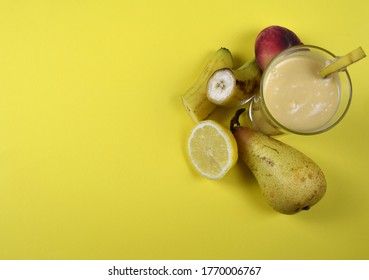 yellow smoothie - healthy fresh drink
