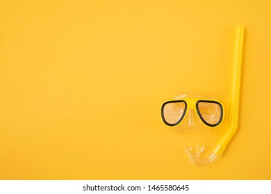 Download Yellow Snorkel Diving Mask On Yellow Nature Stock Image 1465580645 Yellowimages Mockups