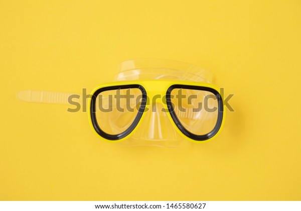 Download Yellow Snorkel Diving Mask On Yellow Stock Photo Edit Now 1465580627 PSD Mockup Templates